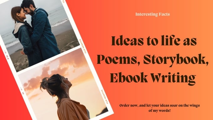 Gig Preview - Write and bring your ideas to life as poems, storybook, ebook writing