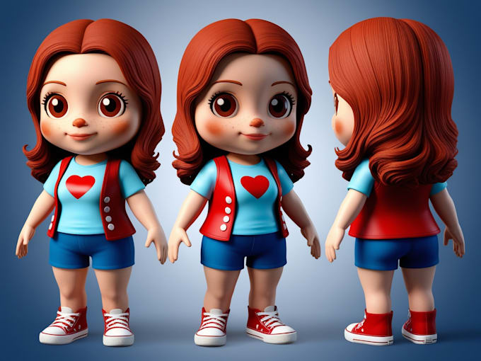 Gig Preview - Create chibi cute cartoon 3d character model and animation