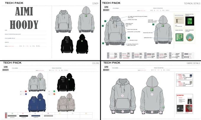 Gig Preview - Do professional clothing tech pack and technical illustration for industrial use