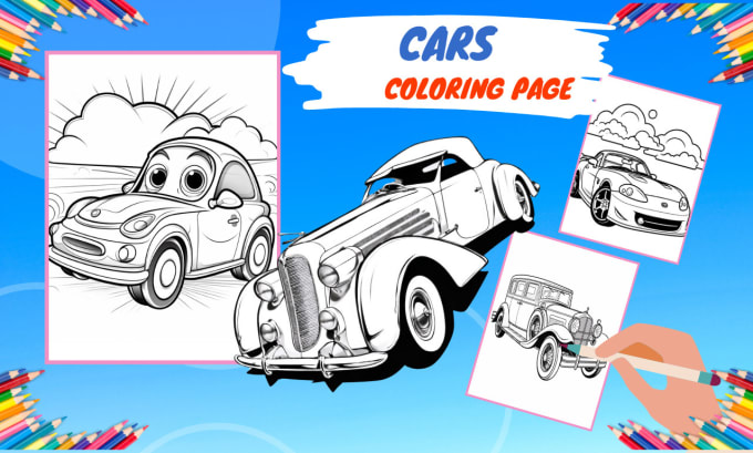 Gig Preview - Draw cars coloring book adventures for kids