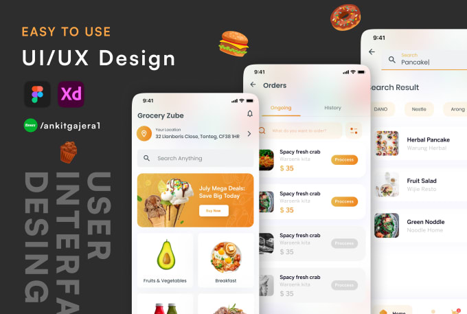 Gig Preview - Create modern ui ux design for mobile app using figma or adobe xd