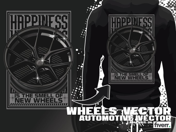 Gig Preview - Wheels rim car vector illustration for your t shirt