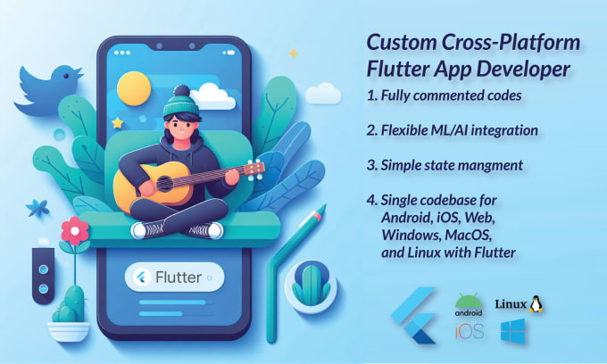 Gig Preview - Develop seamless flutter firebase integrated mobile or web app