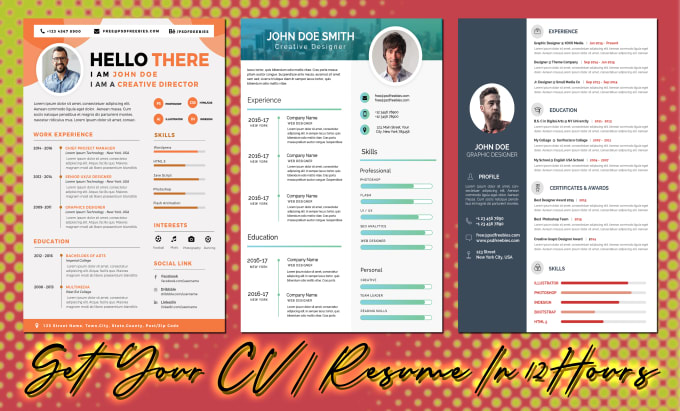 Gig Preview - Design a professional cv design or modern resume design