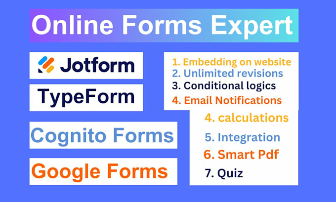 Gig Preview - Build jotform, survey, questionnaire, formaloo, formsite, google form, paperform