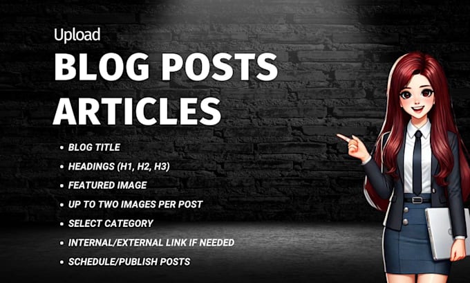 Gig Preview - Upload new blog posts, articles on your blog website