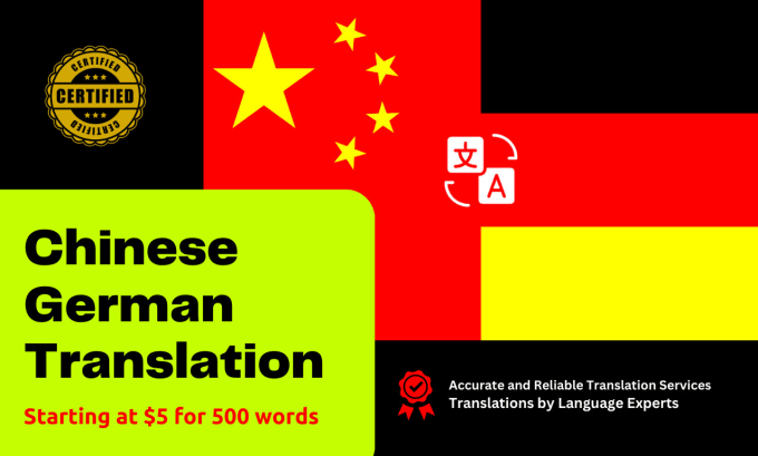 Gig Preview - Manually translate between chinese and german