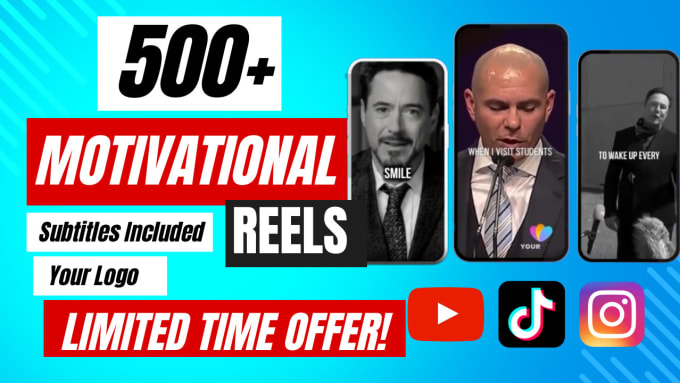 Gig Preview - Create motivational reels for youtube shorts and instagram reels with subtitles