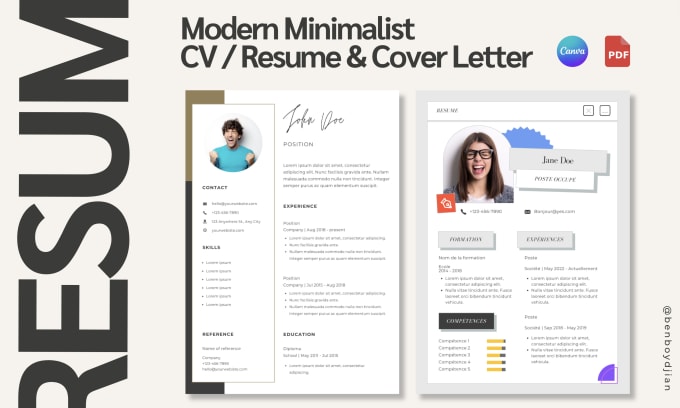 Gig Preview - Design professional, modern CV, resume, cover letter from canva