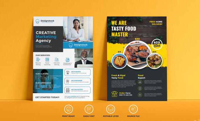 Gig Preview - Do corporate real estate medical restaurant sports and business flyer design