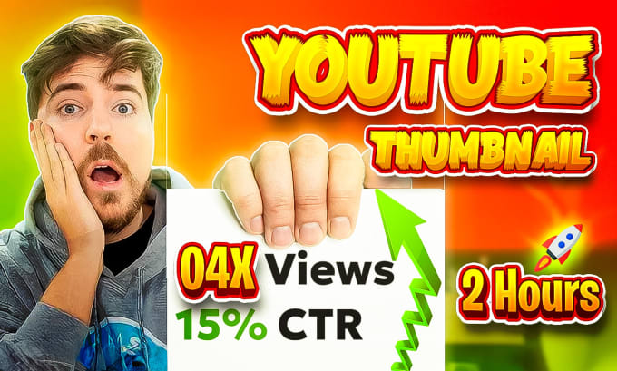 Gig Preview - Create eye catchy youtube thumbnails in 2 hours