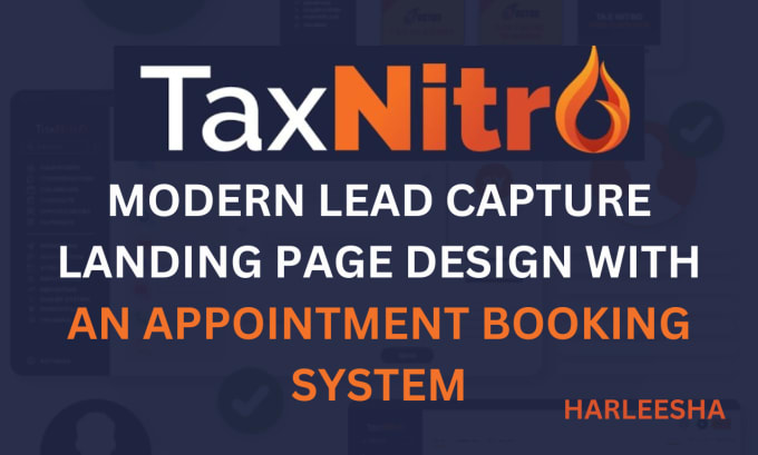 Gig Preview - Do tax and insurance lead capture landing page, appointment page on tax nitro