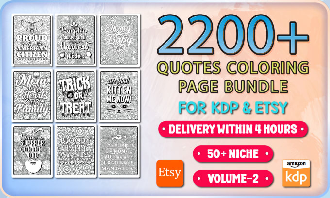 Gig Preview - Give 2200 plus motivational and quotes coloring  on different niches for adults