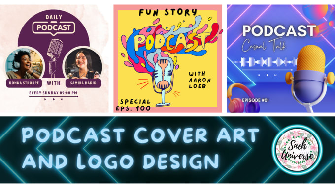 Gig Preview - Create eye catching podcast cover art and logo design