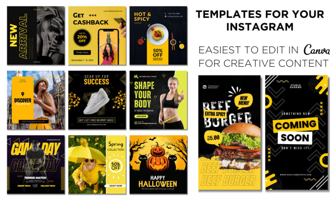 Gig Preview - Create 100 instagram canva templates for your etsy shop