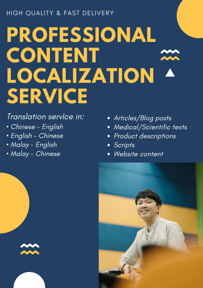 Gig Preview - Localize your content into chinese, malaysia or singapore