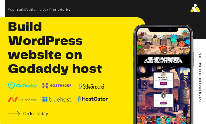 Gig Preview - Build wordpress website on hostinger, bluehost, namecheap, siteground, hostinger