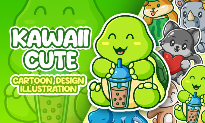 Gig Preview - Draw cute kawaii animal illustration, for emoticon, chibi fanart, or mascot