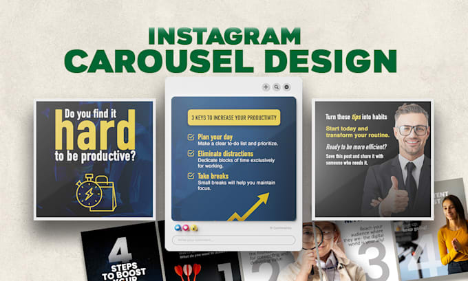 Gig Preview - Design unique carousel post for instagram