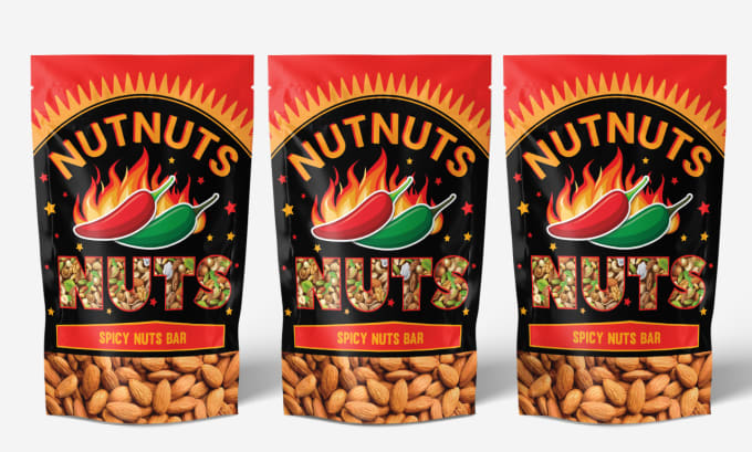 Gig Preview - Do pouch design, food packaging design, mylar bag, almonds pouch design