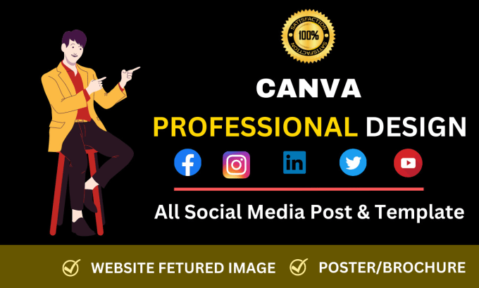 Gig Preview - Create canva design for any social media post or cover photo