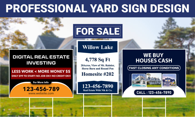 Gig Preview - Design professional yard sign, real estate sign, signage and lawn sign