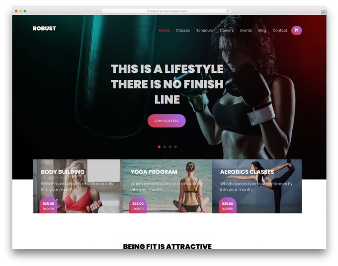 Gig Preview - Fitness centers and gyms professional website development