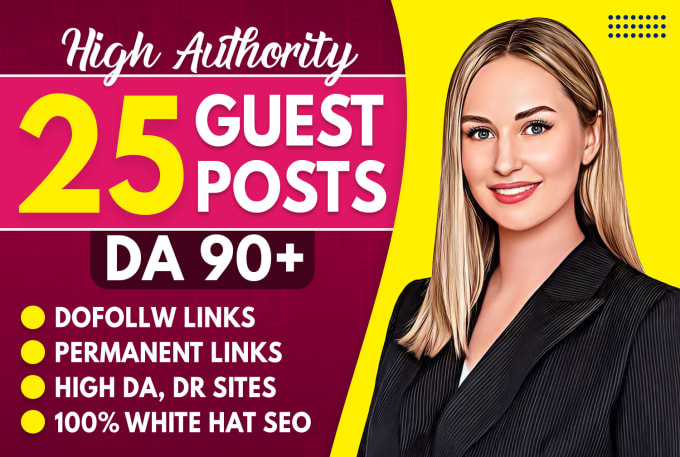 Gig Preview - Write and publish high da DR guest post with SEO dofollow backlinks