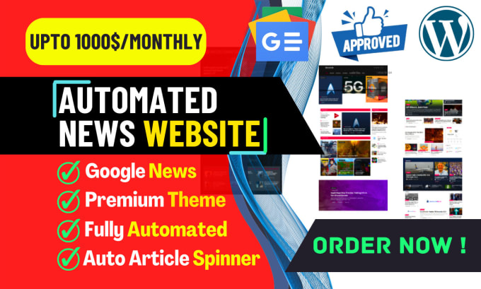 Gig Preview - Create professional wordpress automated news website