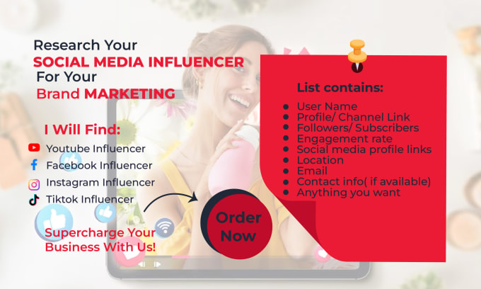 Gig Preview - Do the best social media influencer research for marketing your brand