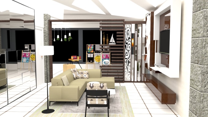 Gig Preview - Create 3d floor plan, interior design, sketchup 3d model, and realistic randers