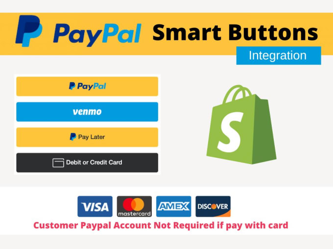 Gig Preview - Integrate paypal smart button credit debit on shopify