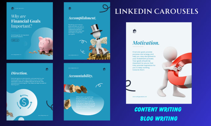 Gig Preview - Design professional content writing and interesting linkedin carousels for you