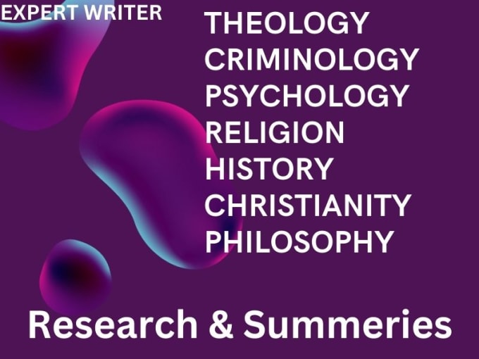 Gig Preview - Do theology, sociology, criminology, and philosophy tasks