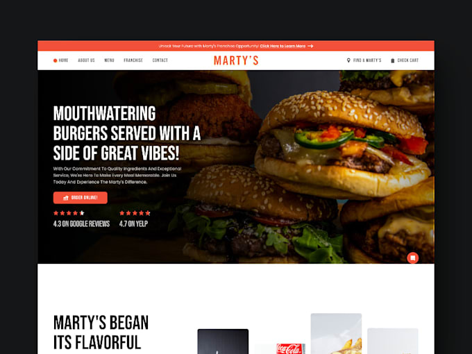 Gig Preview - Design and build a restaurant website for a cafe, bakery, or catering business