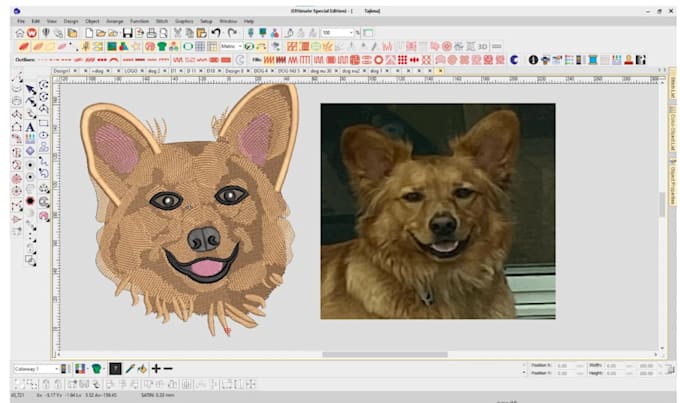 Gig Preview - Do create embroidery digitizing your dog, cat, and pet face