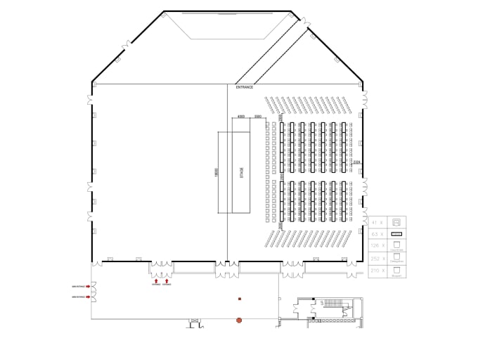 Gig Preview - Draw a floor plan for an event hall