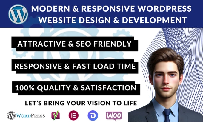 Gig Preview - Build responsive wordpress website design and wordpress website development