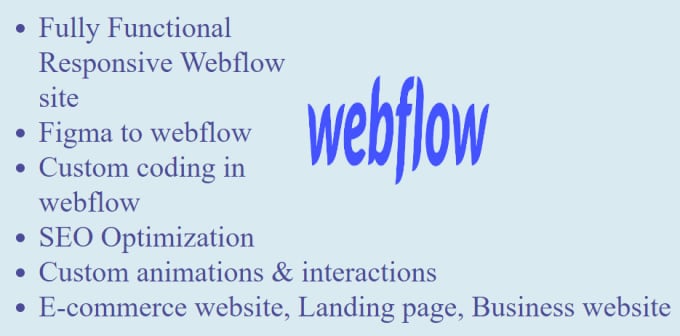 Gig Preview - Develope responsive webflow website