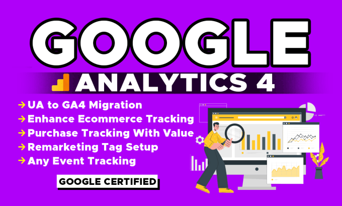 Gig Preview - Setup and fix google analytics 4,ga4 ecommerce tracking, conversion tracking GTM