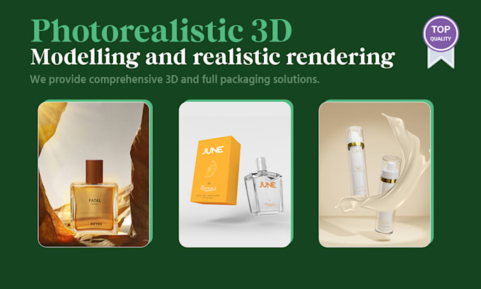 Gig Preview - Create 3d photorealistic product and mockup image