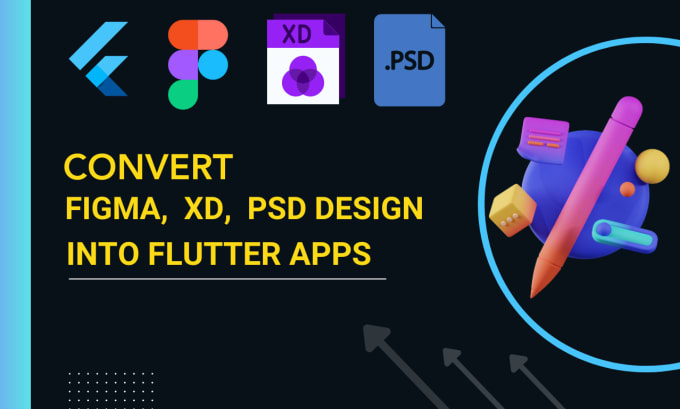 Gig Preview - Convert figma, xd, PSD UI to responsive, customize bespoke flutter apps