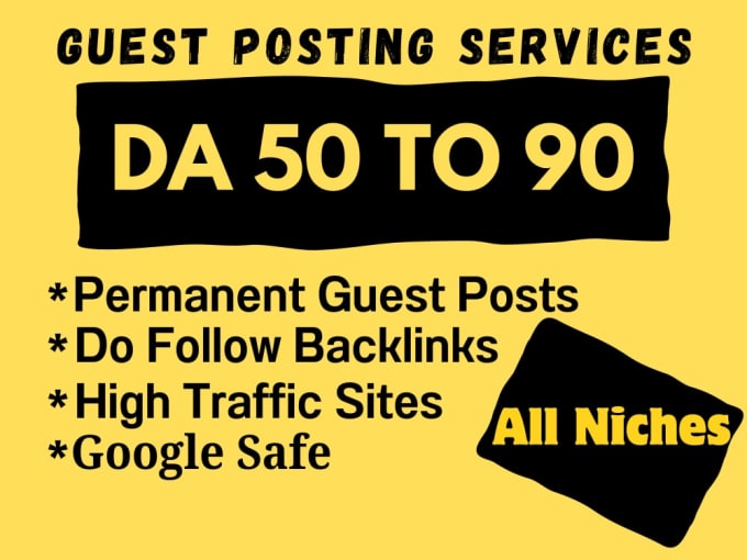 Gig Preview - Do niche guest post on da 50 to 90