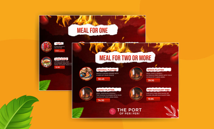 Gig Preview - Design food menu card, digital menu, poster, tv screen, bifold brochure or flyer