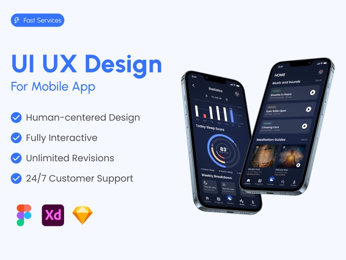 Gig Preview - Do mobile ui ux design, figma, app store screenshots