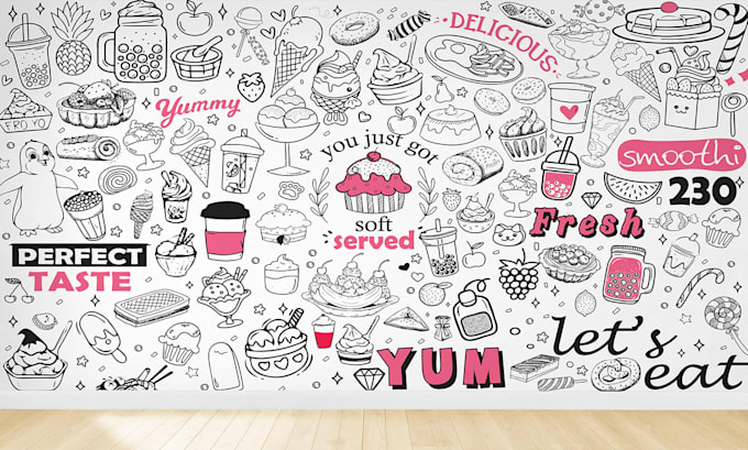 Bestseller - design wall art, wallpaper, mural, decal, doodle wall art