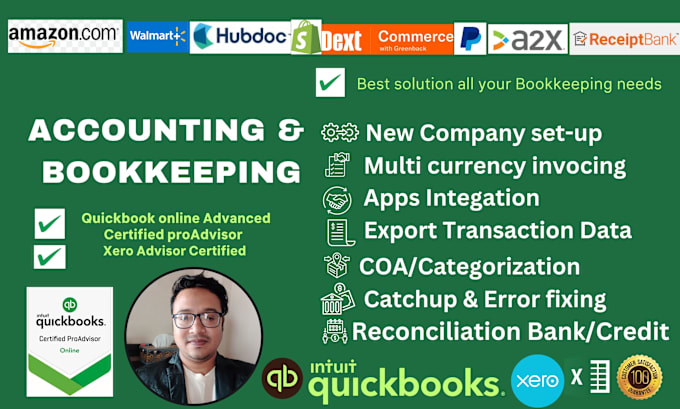 Gig Preview - Do bookkeeping catch up reconciliation in  quickbooks xero