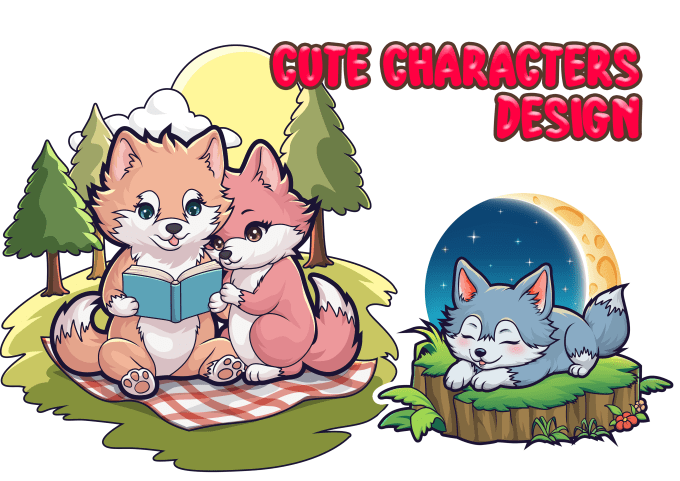 Gig Preview - Create cute animal characters, stickers, mascots, chibi