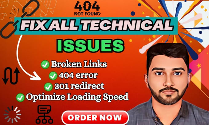 Gig Preview - Fix broken links, 404 errors, 301 redirect, all technical issues