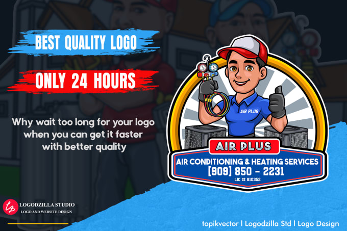 Gig Preview - Make logo for hvac heating cooling plumbing and   electrical  in 24 hours